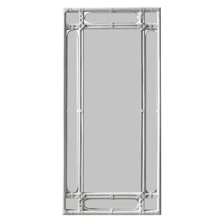 Large Ivory Lacquered Bamboo Mirror For Sale