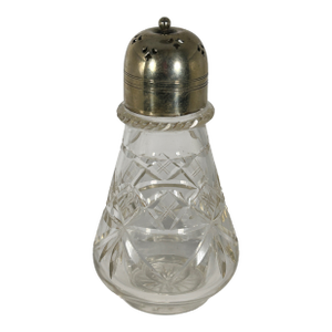 Early 20th Century Edwardian Silver-Plate and Cut Glass Sugar Shaker