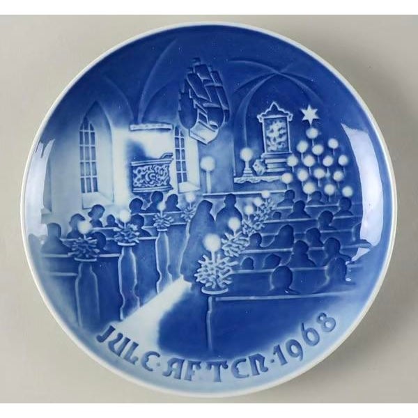 1980s Bing & Grondahl Copenhagen Annual Christmas Plates 1968, 1971 Collectible 2pc Set For Sale - Image 5 of 9