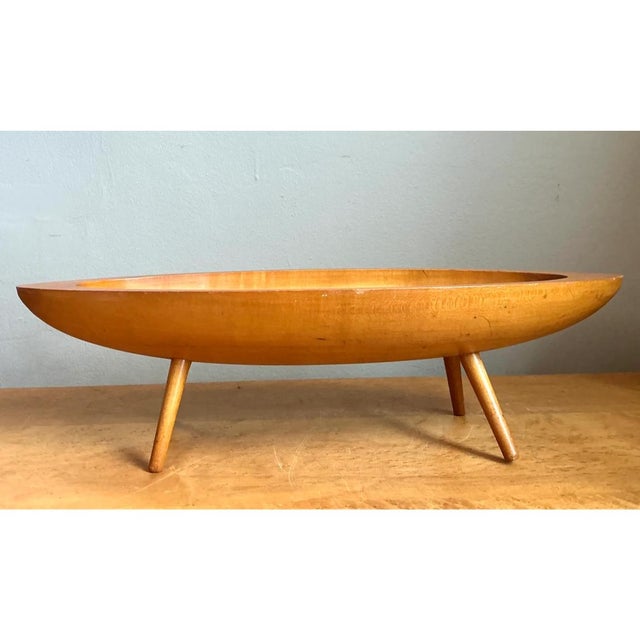 Vintage Mid-Century Modern Wood Bowl For Sale - Image 12 of 12