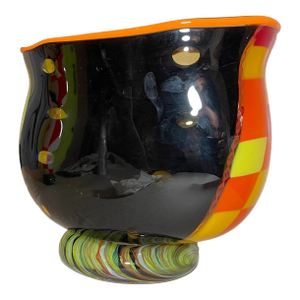 Large Blown Harry Stuart RPM Studio Centerpiece Bowl Art Glass Sculpture Vase