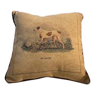 2000s Square Figural Dog Decor Pillow New Old Stock For Sale