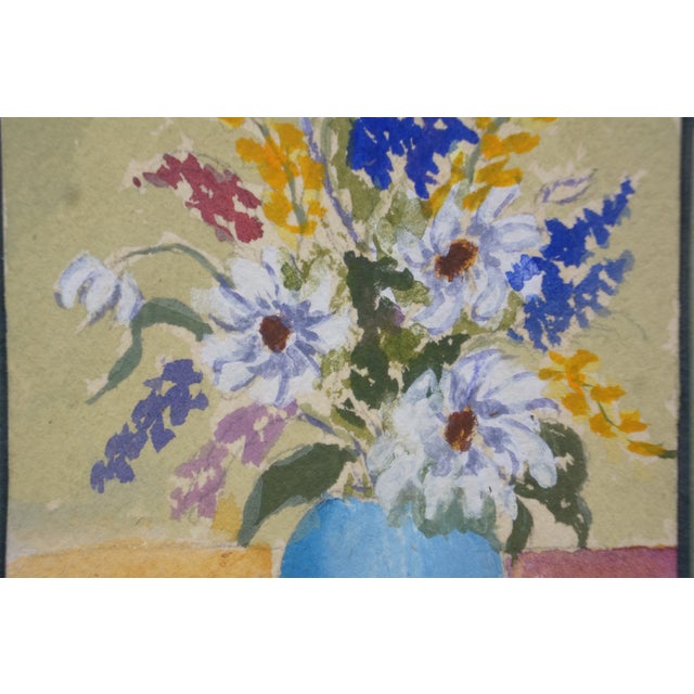 2 Mid Century Helen McRae Botanical Still Life Watercolor Paintings Vase Flowers For Sale - Image 10 of 11