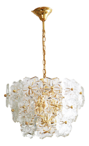 Crystal Glass Chandelier from Hillebrand Lighting, 1960s