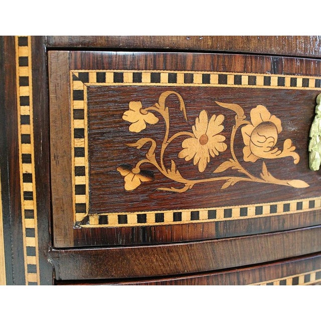 Louis XV / Louis XVI Transition Style Marquetry Chest of Drawers For Sale - Image 13 of 18