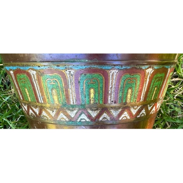 Metal 18th Century Chinese Cloisonné Bronze Vase With Lotus Flower Motif For Sale - Image 7 of 18