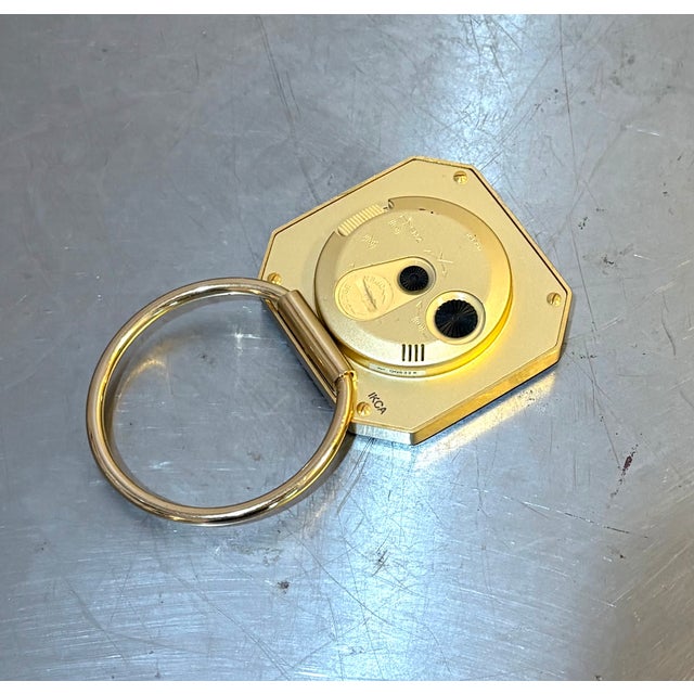Postmodern Seiko 1990s Postmodern Gold Folding Travel Clock For Sale - Image 3 of 5