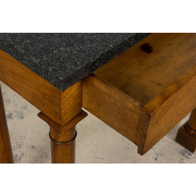 Wood Early 19th Century French Empire Mahogany Console W/ Dark Gray Granite Top For Sale - Image 7 of 17