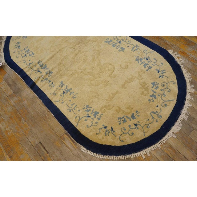 Early 20th Century Oval Chinese Peking Rug For Sale - Image 4 of 12