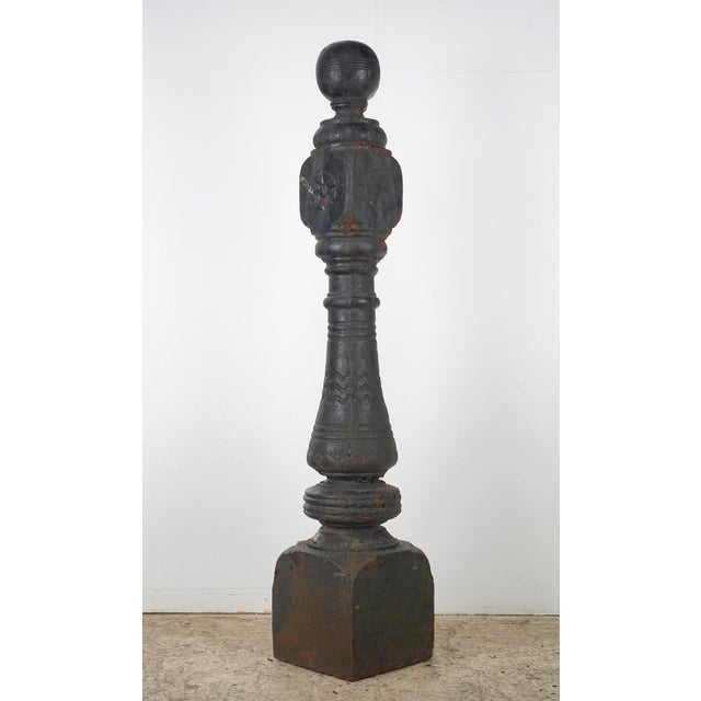 Pair of Antique Victorian 47.5 In. Cast Iron Newel Posts For Sale - Image 10 of 14