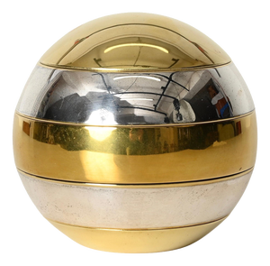 Egg Stackable Ashtray / Catchall in Brass and Chrome by Tommaso Barbi, Italy, 1970s
