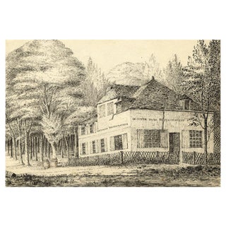 John Dugmore, Ledoyen Cafe in the Champs-Elysées, Early 19th Century, Ink Drawing For Sale