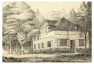 John Dugmore, Ledoyen Cafe in the Champs-Elysées, Early 19th Century, Ink Drawing