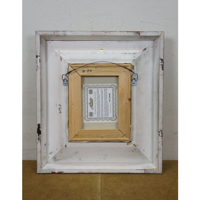 Late 20th Century Timeless Treasures Mediterranean Courtyard Terrace Seascape Oil Painting 18" For Sale - Image 4 of 12