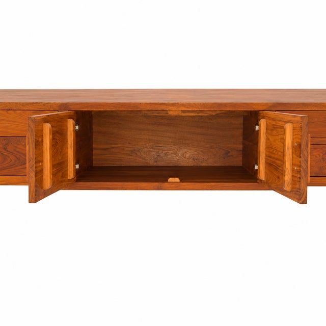 Contemporary Monumental 96" Solid Wood Organic Modern Credenza/Console For Sale - Image 3 of 5