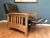 American Impressions Woodstock Recliner in solid maple with expresso leather. Mid-Century Mission style with comfortable...