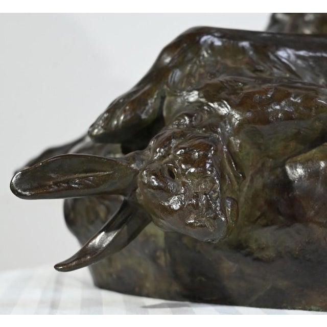 J-E. Masson, The Dog with a Hare, Early 1900s, Bronze For Sale - Image 12 of 18