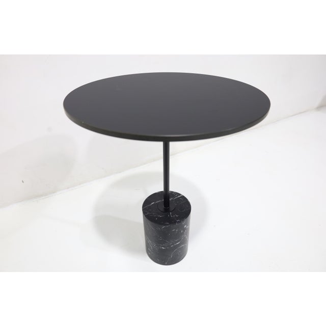 Modern Lapalma's Jey Side Table in Black With Marquina Marble Base For Sale - Image 3 of 5