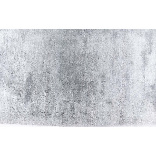 Modern Contemporary Gray Silk Rug For Sale - Image 3 of 6