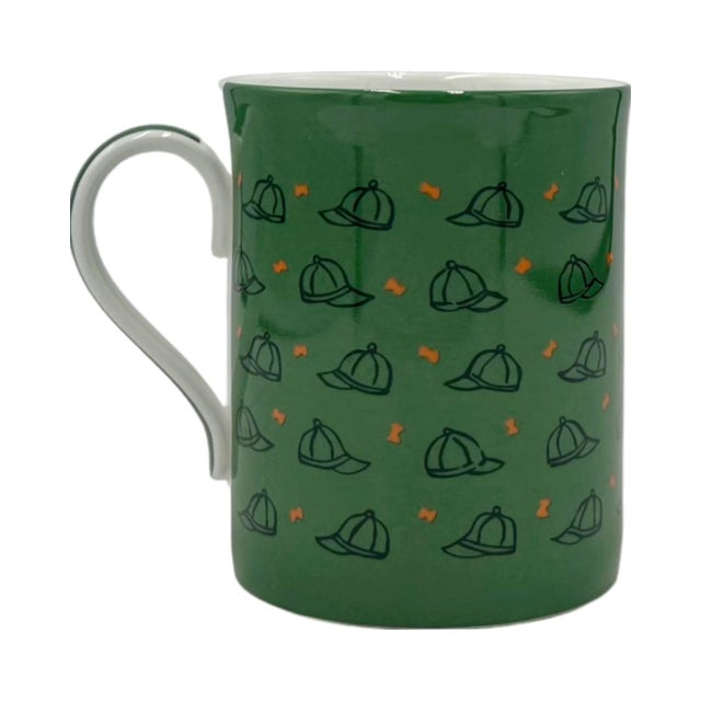1990s Hermès Paris Green Equestrian Jockey Cap Mug For Sale - Image 10 of 12