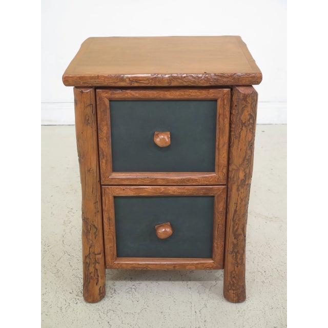 1990s Adirondack Style 2 Drawer Oversized Nightstand For Sale - Image 10 of 10