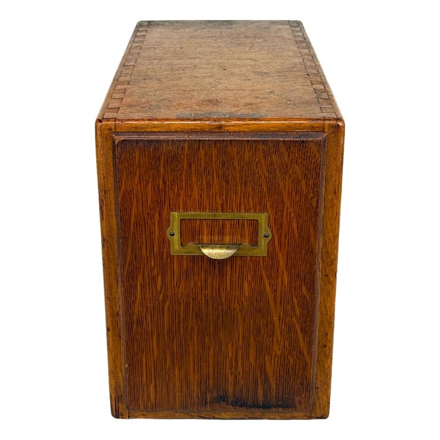 Antique Quartersawn Oak Library File Card Catalog Cabinet by Shaw-Walker For Sale