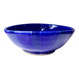 Vintage Signed Cobalt Studio Pottery Pedestal Bowl