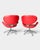 Mid-Century Modern Danish Bird Lounge Chairs in Red Leather from Preben Fabricius & Jørgen Kastholm, 1960s, Set of 2 For Sale - Image 3 of 6