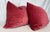Transitional LInen Velvet in Raspberry 22" Pillows-a Pair For Sale - Image 3 of 3