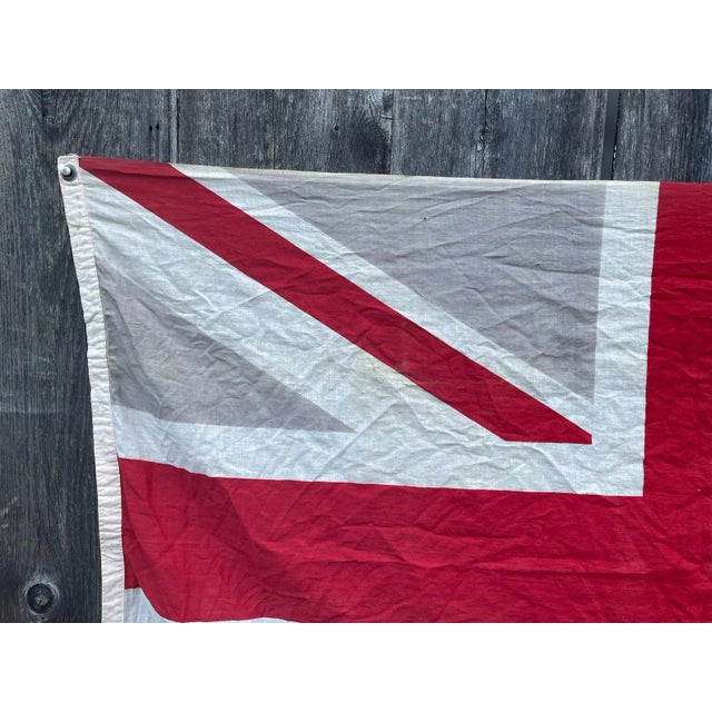1940s Large British Flag Union Jack Soft Gently Faded Cotton Naval Flag For Sale In Philadelphia - Image 6 of 8