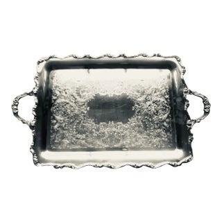 Vintage Webster Wilcox Rose Pattern Silver Plated Tray For Sale