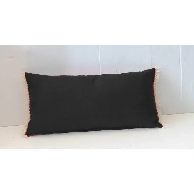 Rustic Mexican Red Serape Bolste Pillow For Sale - Image 3 of 5