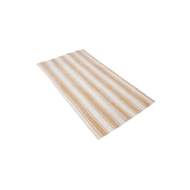 Mid-Century Modern Modern Vintage Striped Small Kilim - 2`9″ X 5`1″ For Sale - Image 3 of 6