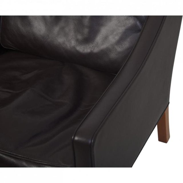 Model 2208 2-Seater Sofa in Black Leather by Børge Mogensen, 1990s For Sale - Image 9 of 18