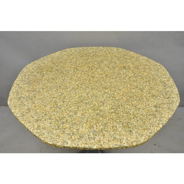 Mid Century Modern Seashell Resin Top Aluminum Propeller Base Dining Table For Sale - Image 14 of 16