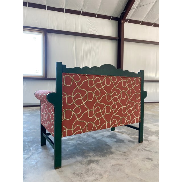 Trompe l'Œil Fornasetti-Style Surrealist Folk Art Settee Bench For Sale - Image 6 of 12