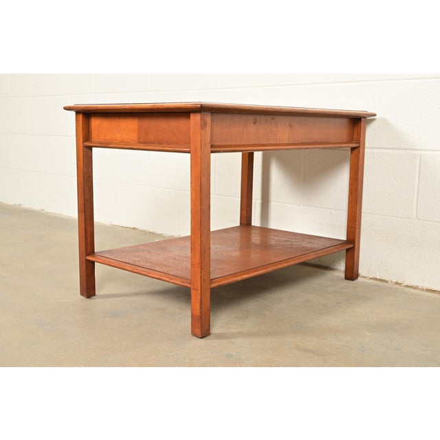 Mid-Century Modern T. H. Robsjohn-Gibbings for Widdicomb Walnut Two-Tier Nightstand or Side Table, 1950s For Sale - Image 3 of 13
