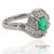 Contemporary Gia Certified Solid Platinum 900 Natural Diamond and Natural Emerald Ring, Size 6.5 For Sale - Image 3 of 12