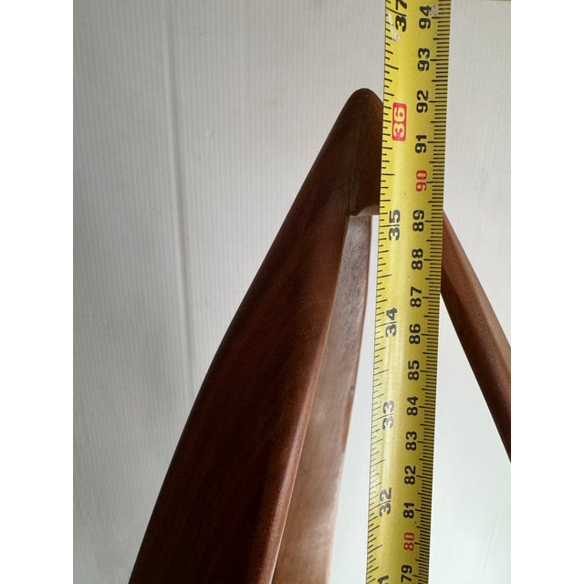 1960s Teak Modeline Style Table Lamp With Western Germany Glass Shade For Sale In Philadelphia - Image 6 of 12