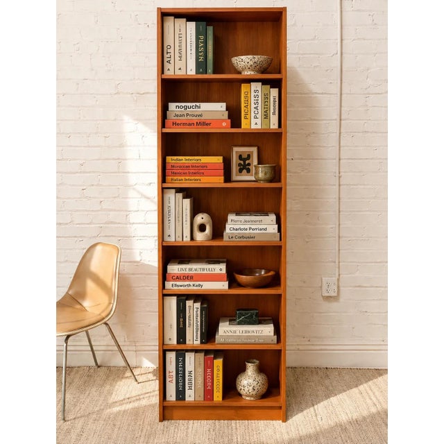 Mid 20th Century Vintage Danish Modern Teak Bookcase For Sale - Image 5 of 8