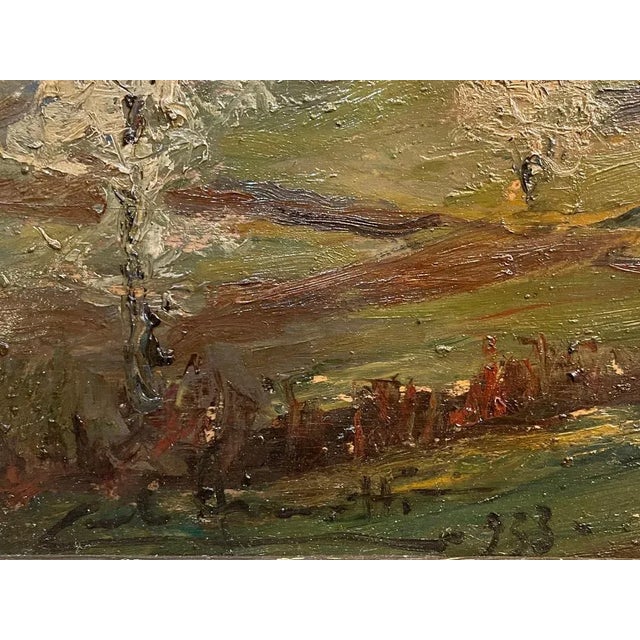 Carlo Aimetti, Mountain Landscape, 20th Century, Oil on Panel, Framed For Sale - Image 5 of 7