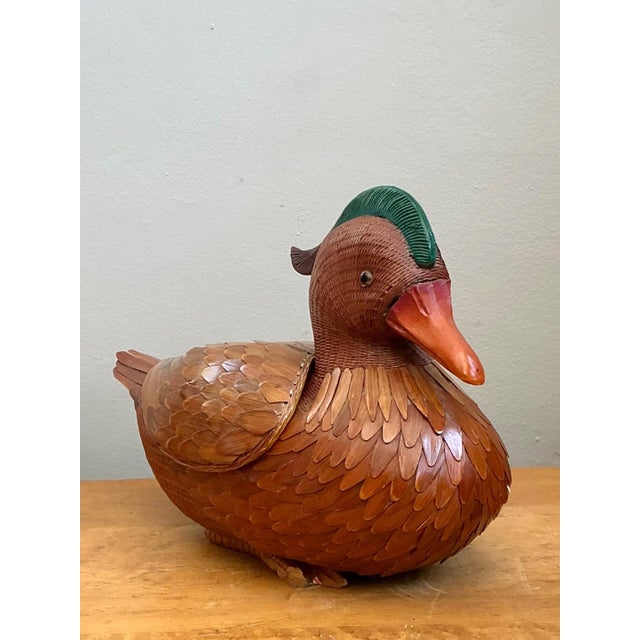 Vintage Shanghai Weave Woven Lidded Duck For Sale - Image 11 of 15