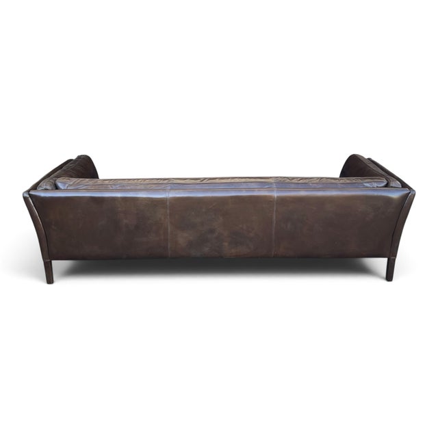Restoration Hardware Sorensen Sofa in Tobacco Brown Leather With Natural Patina For Sale - Image 9 of 16