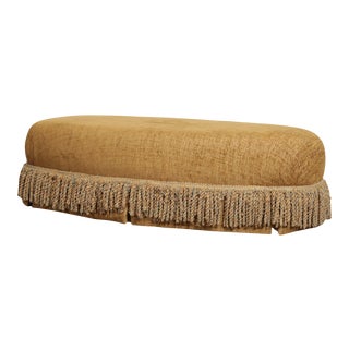 Large Custom Upholstered Ottoman For Sale