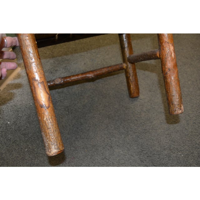 Vintage Folk Art Handcrafted Children's Wooden Log Chair - Va Artist - Signed 1984 For Sale - Image 6 of 13