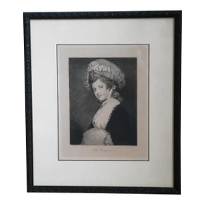Framed 19th Century Lady Portrait of "The Coquette" Femme Fatale Mary Perdita Robinson 1780 English Poet