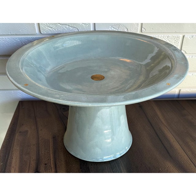 1980s Large Gary McCloy Modernist Art Pottery Tazza or Compote For Sale - Image 4 of 8