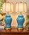 Vintage Hollywood Regency Turquoise Blue & Gold Ginger Jar Table Lamps – Pair For Sale - Image 4 of 10