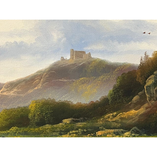 Mountain Lake in Spring Oil Painting of the Scottish Highlands by British Artist 1980 Circa For Sale - Image 9 of 18