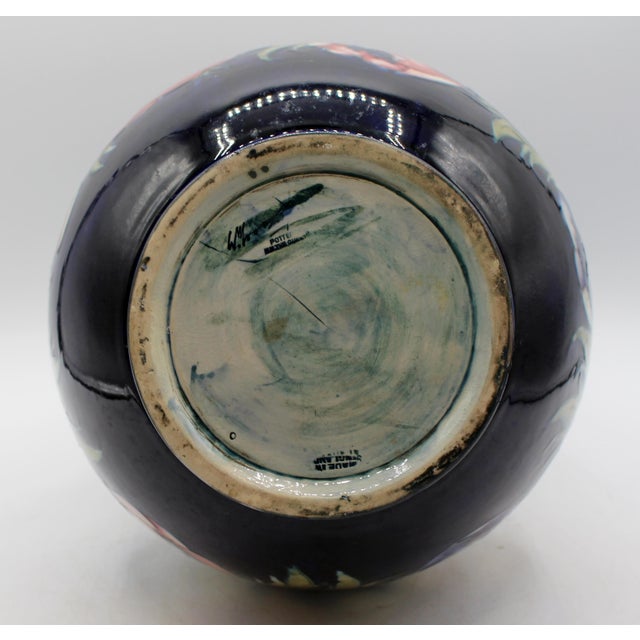 English Circa 1938 Large Scale Vase "Anemone" Design by Moorcroft, England For Sale - Image 3 of 5